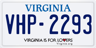 VA license plate VHP2293