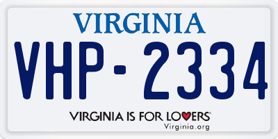 VA license plate VHP2334