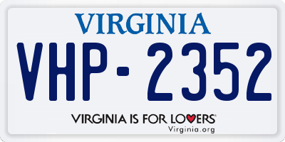 VA license plate VHP2352