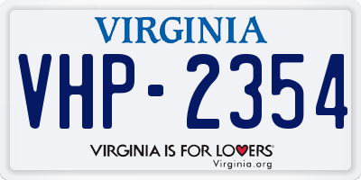 VA license plate VHP2354