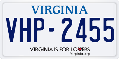 VA license plate VHP2455
