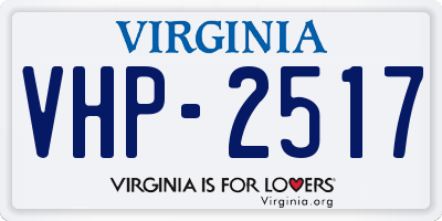 VA license plate VHP2517