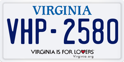 VA license plate VHP2580