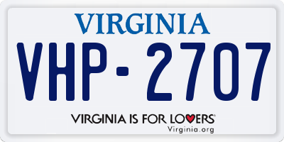 VA license plate VHP2707