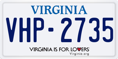 VA license plate VHP2735