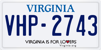 VA license plate VHP2743
