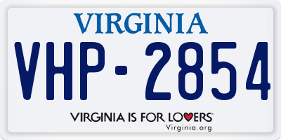 VA license plate VHP2854