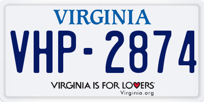 VA license plate VHP2874