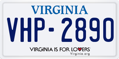 VA license plate VHP2890