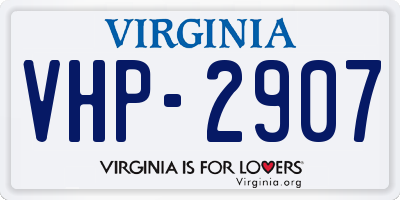 VA license plate VHP2907