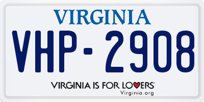 VA license plate VHP2908