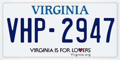 VA license plate VHP2947