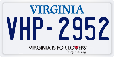 VA license plate VHP2952