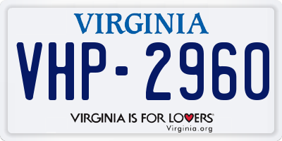 VA license plate VHP2960