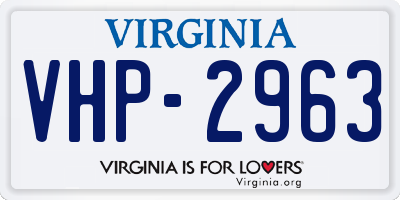 VA license plate VHP2963