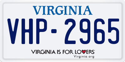VA license plate VHP2965