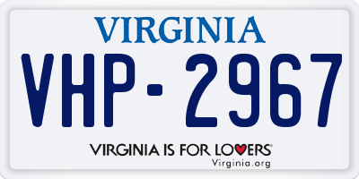 VA license plate VHP2967