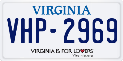 VA license plate VHP2969