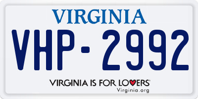 VA license plate VHP2992