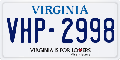 VA license plate VHP2998