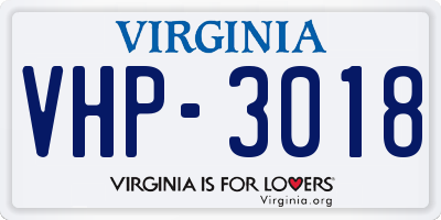 VA license plate VHP3018