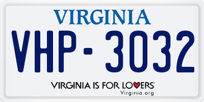 VA license plate VHP3032