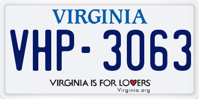 VA license plate VHP3063