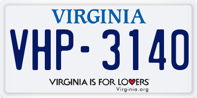 VA license plate VHP3140