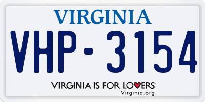 VA license plate VHP3154