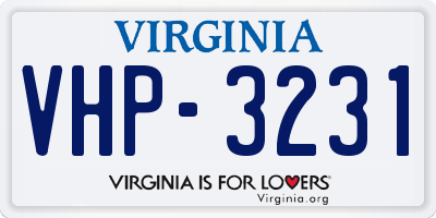 VA license plate VHP3231