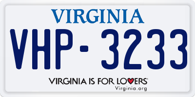 VA license plate VHP3233
