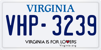 VA license plate VHP3239