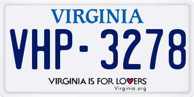 VA license plate VHP3278