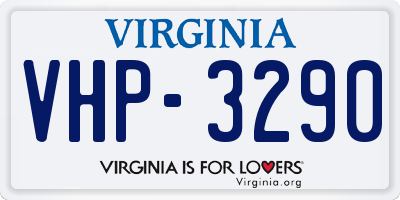VA license plate VHP3290