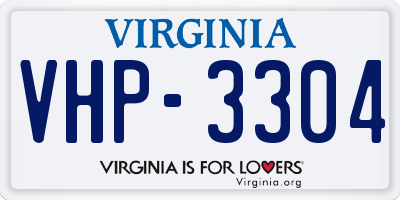 VA license plate VHP3304