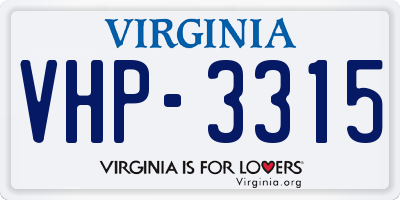 VA license plate VHP3315