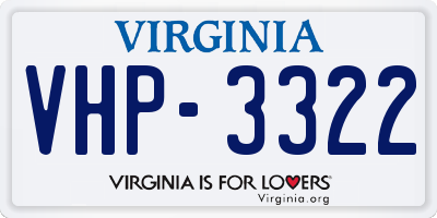VA license plate VHP3322
