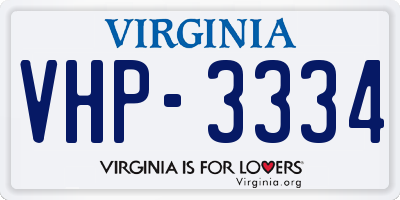 VA license plate VHP3334