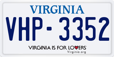 VA license plate VHP3352