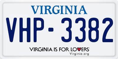 VA license plate VHP3382