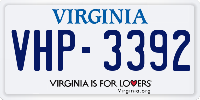 VA license plate VHP3392
