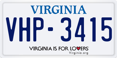 VA license plate VHP3415