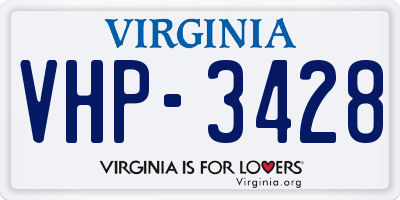 VA license plate VHP3428