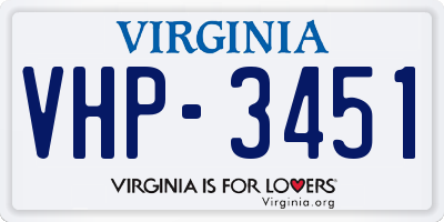VA license plate VHP3451