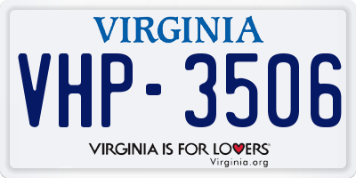 VA license plate VHP3506