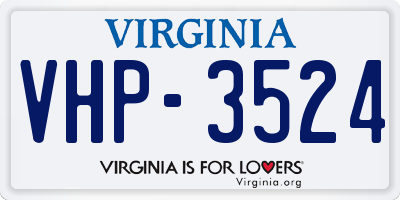 VA license plate VHP3524