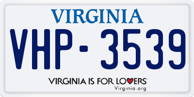 VA license plate VHP3539