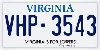 VA license plate VHP3543