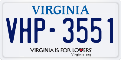 VA license plate VHP3551