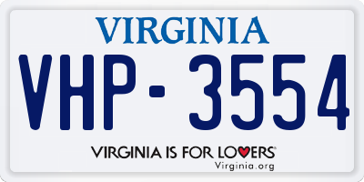 VA license plate VHP3554